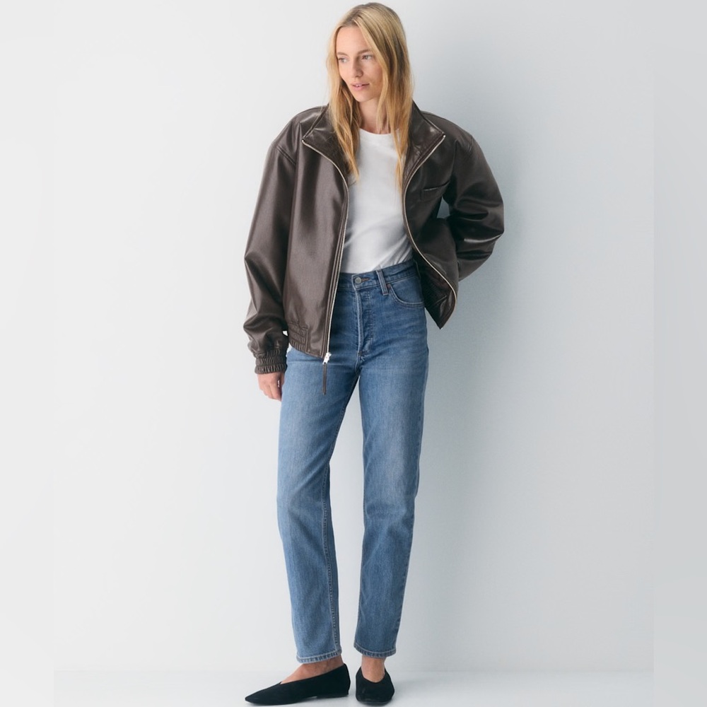 Aritzia Denim Forum Arlo Straight Blue Denim Jeans